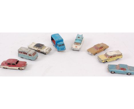 DIECAST; A collection of 8x vintage assorted Dinky / Corgi diecast models; Dinky - 193, Kenex and 172 - Corgi - Buick (x2), A