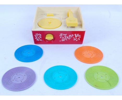 FISHER PRICE; An original vintage plastic Fisher Price ' Music Box Record Player ' complete with all five plastic records. Ac