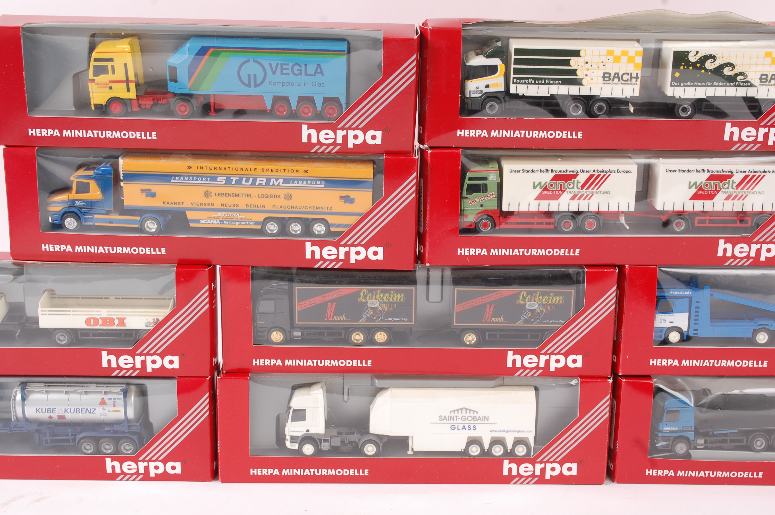 HERPA; A collection of 10x Herpa 1:76 scale diecast model advertising ...