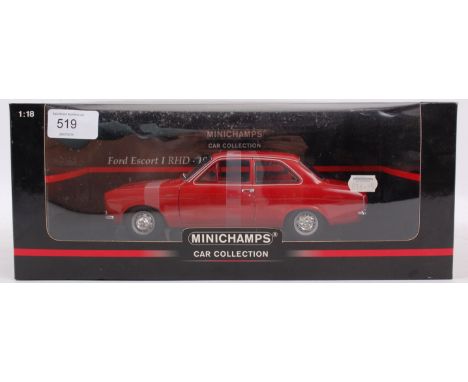 MINICHAMPS; An original 1:18 scale Minichamps diecast model Ford Escort Mk1 1968 - unopened within the original box.