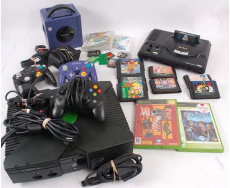 GAMING; A good selection of assorted vintage and contemporary games and gaming consoles, comprising of; a Sega Mega Drive 16 