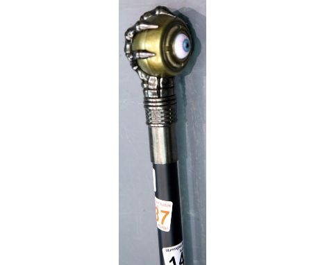 Eyeball and claw walking stick with screw-off head, H: 94 cm. P&amp;P Group 2 (£18+VAT for the first lot and £3+VAT for subse