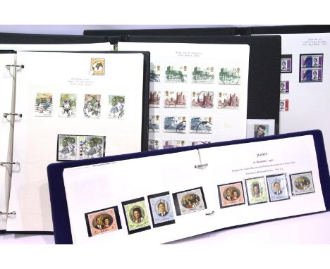 Collection of Great Britain stamps in three albums and a complete mint and used British Commonwealth 1972 Silver Wedding omni