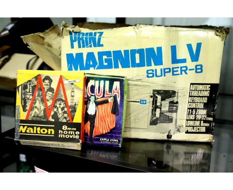 Prinz Magnon LV super-8 projector and two films. Condition Report: All electrical items in this lot have been PAT tested for 