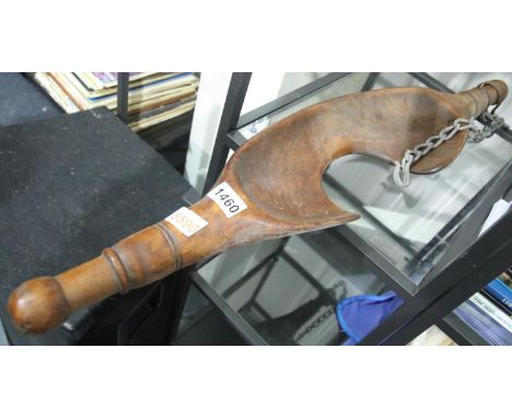 Vintage elm yoke with chain, L: 85 cm. Not available for in-house P&amp;P 