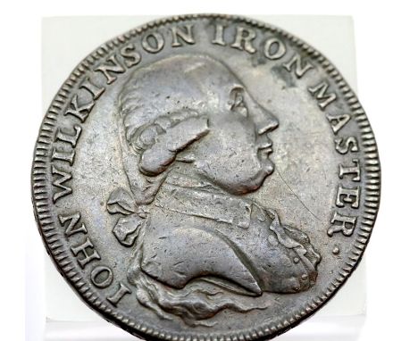 1788 - John Wilkinson Iron Master Copper Token. P&amp;P Group 1 (£14+VAT for the first lot and £1+VAT for subsequent lots) 