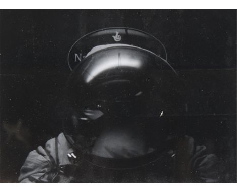 Gabriel Valansi (Argentine, b. 1956). Inkjet print and platinum ink photograph titled "Disciplina" depicting a figure in a bu