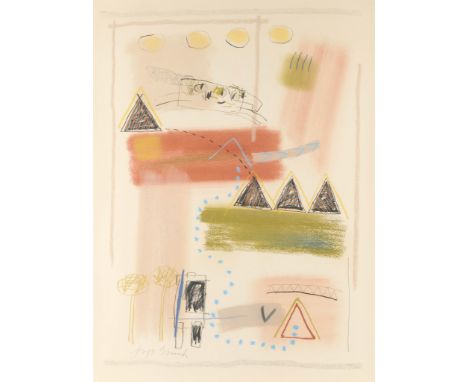 Jaune Quick-to-See Smith (Salish &amp; Kootenai Tribes of the Flathead Indian Nation, 1940-2025). Pastel drawing on paper tit