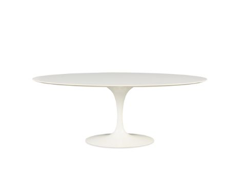 Eero Saarinen (American, 1889-1966) for Knoll International, New York, United States. Mid-century modern oval white tulip ped