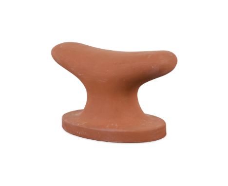 Richard Wentworth (British, b. 1978). Press-molded red architectural ceramic terracotta sculpture titled "Cleat" depicting a 