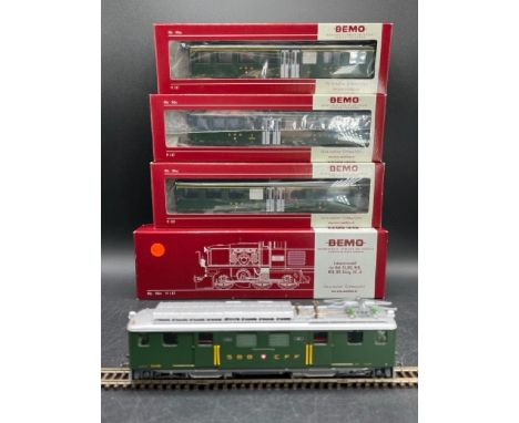 Bemo HOm 1:87 scale SBB electric loco DCC with three corresponding Nostalgiewagens, each boxed and Tested Runner(650g)Bemo 12