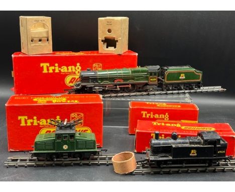 Three Triang OO gauge Locomotives, Two Tested Runners(1100g)Tri-ang Railways R53 4-6-2 Princess Loco Green Livery, Tested Run