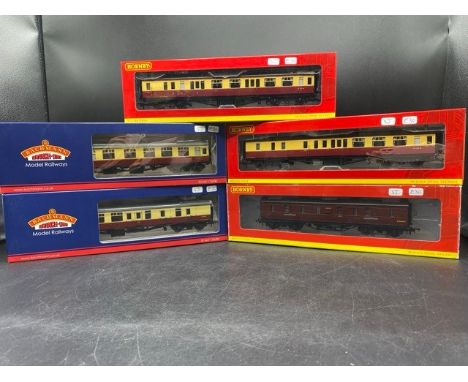 5 Hornby & Bachmann Boxed OO Coaches. (1200g)Hornby Hornby R4236 Stanier BR (ex LMS) corridor brake 3rd class coach M5593M in