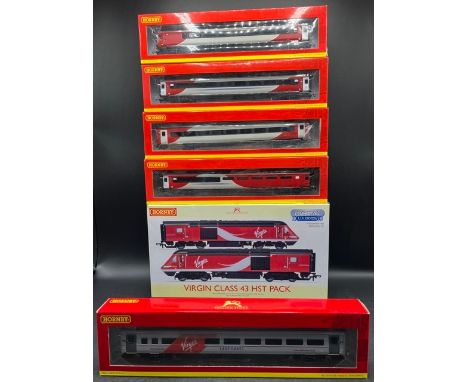 Hornby R3390TTS Virgin Class 43 HST Pack, with four Virgin Mk3 coaches and Virgin East Coach Mk4 coach, DCC Fitted, Not Teste