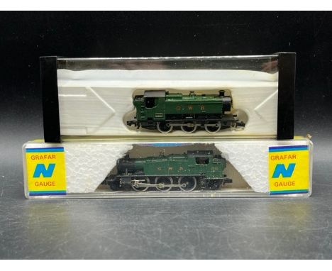 Two N gauge Boxed Graham Farish GWR Steam Locomotives, Tested Runners(300g)Graham Farish 1104 Class 94xx 0-6-0PT in GWR green