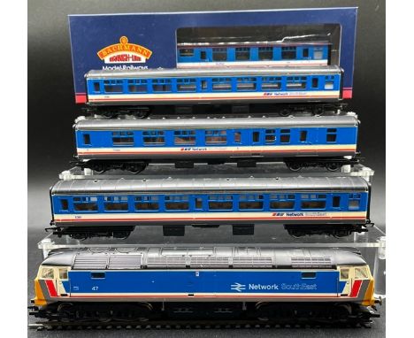 Hornby Class 47 Hornby Loco in NSE livery with four coaches(1100g)Hornby R219 Class 47 in NSE Livery (buffer missing)Bachmann