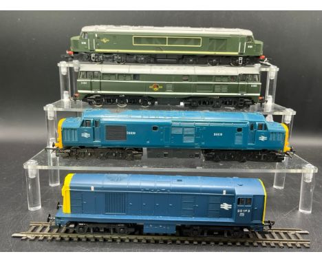 Four OO Diesel/Electric Locomotives, each Tested Runners(1800g)Bachmann Branchline 31-077 Class 46 D193 Peak in BR Green Live