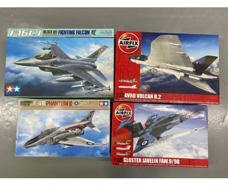 4 Model Kits - Airfix & Tamiya 1/32, 1/48, 1/72. (6000g) (4).1. Airfix - Gloster Javelin FAW.9/9R - 1/48 Scale.2. Airfix - Av