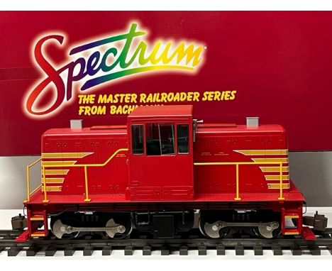 G-Scale Spectrum Bachmann 81898 GE 45-Ton Side Rod Diesel Locomotive Painted, Unlettered Red/Yellow striped livery, electric 