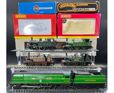 Five OO gauge Steam locomotives, each Tested Runners(1400g)Hornby Battle Of Britain Class 4-6-2 'Hurricane' 21C155 in SR Mala