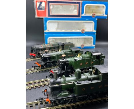 Four OO Tested Runner Steam Locomotives in Fair boxes(1250g)Airfix GMR (Great Model Railways) 54121-3 Class 7P 4-6-0 46100 'R