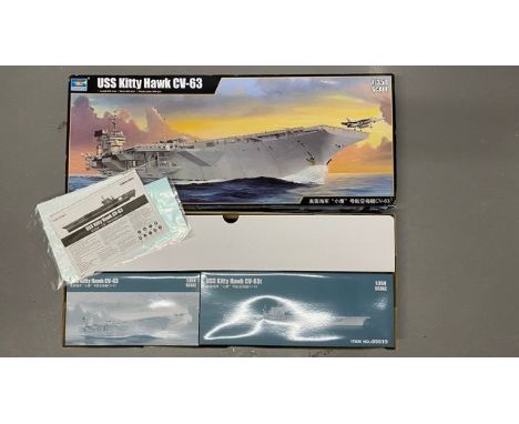 Trumpeter USS Kitty Hawk CV-63 - 05919 - 1/350 Scale. (4000g) (1).Box dimensions - 99x41x13cm. Condition Report - Box showing