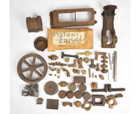 Stuart No 9&nbsp;live steam single cylinder engine castings and parts including main frame, base, flywheel, cylinder, governo