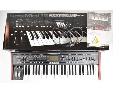 Behringer Deepmind 12 analogue polyphonic synthesizer, 49 half weighted keys, length 80cm, in original box with power lead an