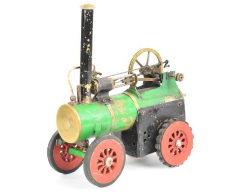 Approximately 1 inch scale coal fired live steam portable engine, having single cylinder with slide valve and handle operated