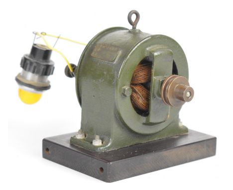 Stuart dynamo to suit live steam or similar engine, marked rpm 3000 V 4 A 1, height 9.5cm
