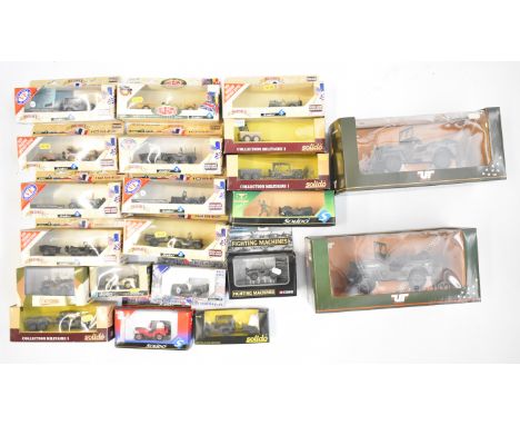 Twenty one diecast Willys Jeep model cars, to include Solido, UT Models, Corgi and Hongwell Cararama, all in original boxes.