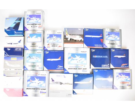 Twenty Gemini Jets 1:400 scale diecast model aeroplanes to include Philippines DC-8-53, USAir B737-400, Airberlin, A330-300, 
