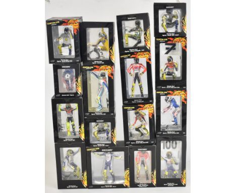 Sixteen Paul's Model Art Minichamps 'Valentino Rossi Collection' 1:12 scale MotoGP resin figurines, all in original boxes.