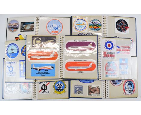 Terence Burke Collection seven&nbsp;albums of mainly aviation, space and military promotional and commemorative stickers, all