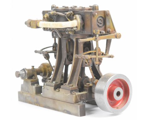 Stuart D10 twin cylinder live steam engine with Stephenson's link reversing gear, displacement lubricator, cylinder drain coc