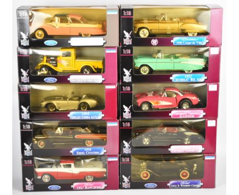 Ten Road Signature 1:18 scale diecast model American cars to include Cadillac Coupe de Ville, Ford Pick Up (Pro Street), Chev