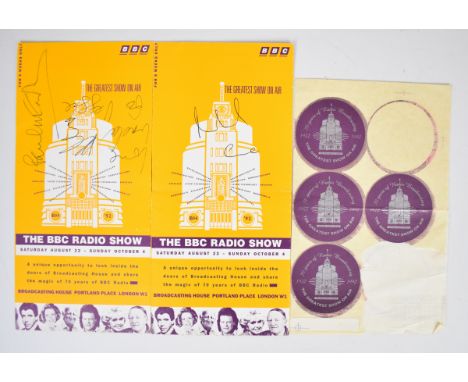 Paul and Linda McCartney signed BBC Radio Show 1992 ticket application leaflet, both signatures in black biro with Linda addi