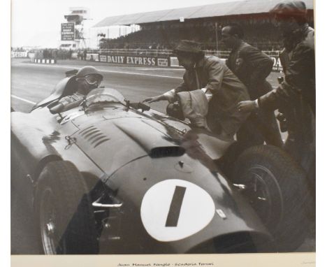 Four Jarrotts motor racing photographs comprising Mike Hawthorn Scuderia Ferrari 1957 British Grand Prix, Graham Hill 1964 Mo