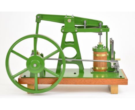 Douglas Russell of&nbsp;Fraserburgh single cylinder live steam beam engine, with wooden lagged cylinder, driving a spoked spo