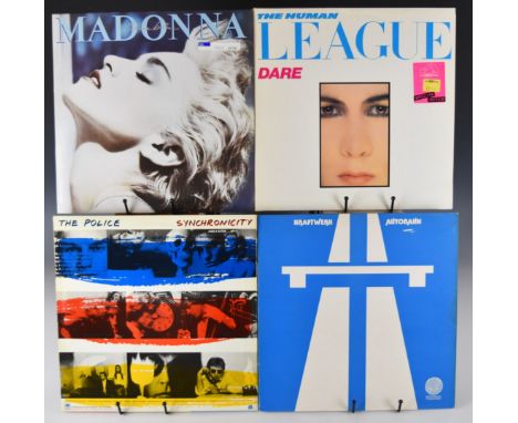 Fifty four Rock / Pop / Krautrock / Soul / Post Punk LPs including Kraftwerk, The Police, Madonna, Human League, 10cc, Stevie