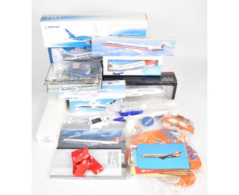 Ten snap fit plastic model aeroplane of various scales together with a small collection of aviation related ephemera.