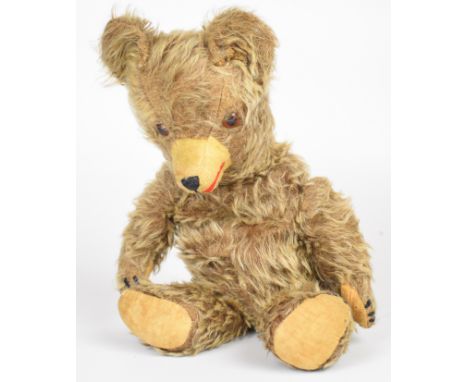 Vintage Teddy bear with medium brown mohair, articulated limbs and zotty style open mouth