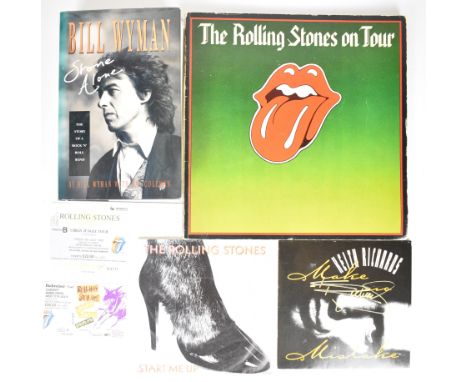 Rolling Stones ephemera to include signed Keith Richards record sleeve, signed Bill Wyman autobiography, ticket stubs and boo