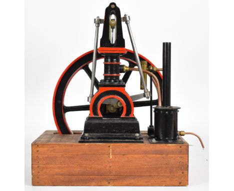 Trapezium connecting rod James Coombes style single cylinder live steam engine with spoked flywheel, displacement lubricator 