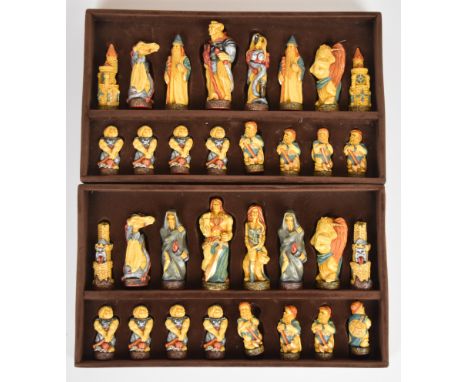 Studio Anne Carlton (SAC) 'The Warlords' painted resin chess set, height of king 13cm, in original box.