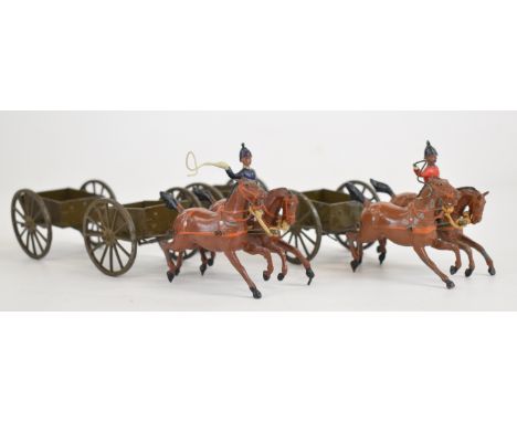 Two Britains limbered wagons comprising Royal Army Supply Corps 1329 and Royal Engineers 1330.