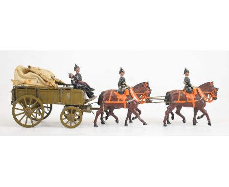 Britains Royal Army Medical Corps Ambulance, set number 145, comprising four horses, four soldiers and wagon.