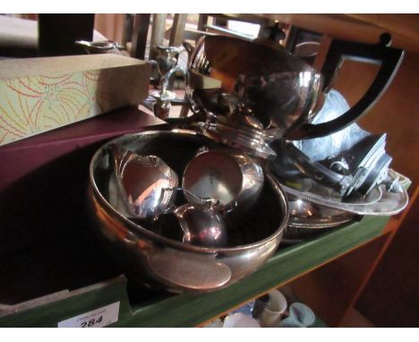 Two boxes of mixed items, to include decorative ceramics, metalware, modern print etc