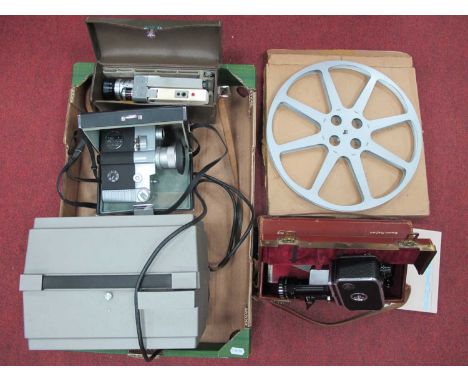 Vintage Leitz Prado Slide Projector, (cased), together with Leitz Prado parts (3).Leitz Lecina Cine Camera, (cased), Bolex zo