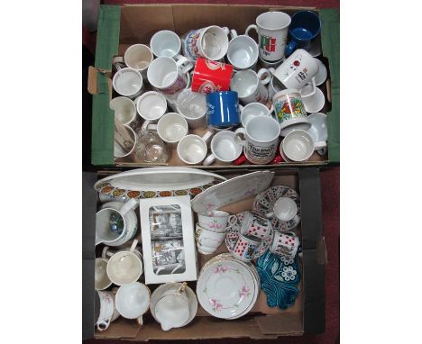 Queens Cut For Coffee Playing Card Coffee Ware, Portmeirion Order of the Household jug, mus, etc:- Two Boxes.